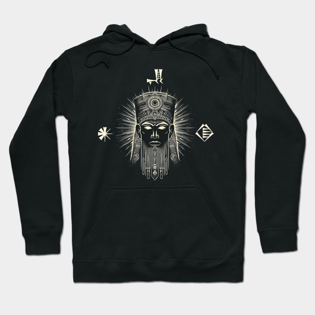 Sumerian God Enki Silhouette Hoodie by MetalByte